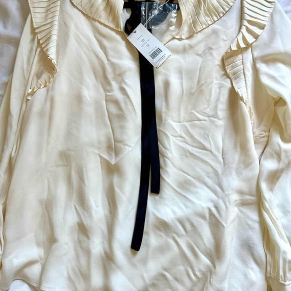 Tory Burch Diana bow pleated silk chiffon blouse - Picture 5 of 8